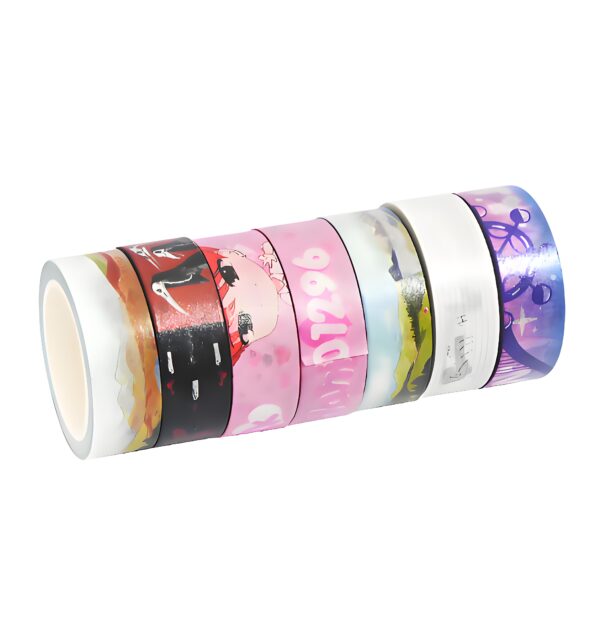 Washi Tape rolls with floral patterns, ideal for gift wrapping and DIY crafts.